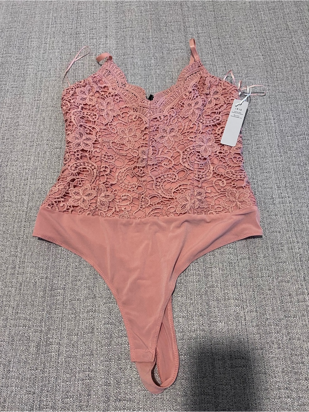 iris Crochet Lace Camisole Bodysuit in Tangerine. NWT. Size L